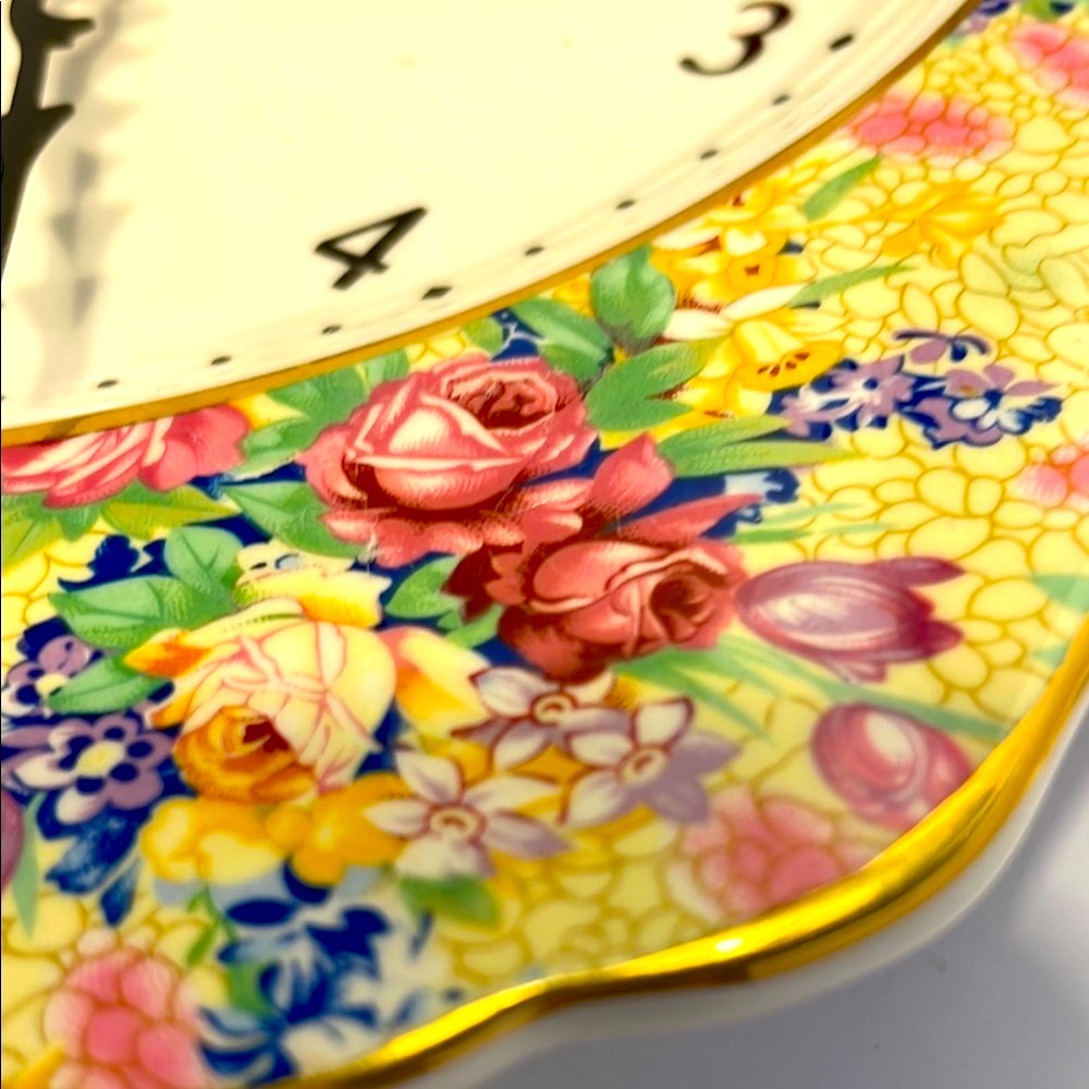 Vintage Royal Winton Floral Wall Clock - Multicolor - Picture 10 of 16